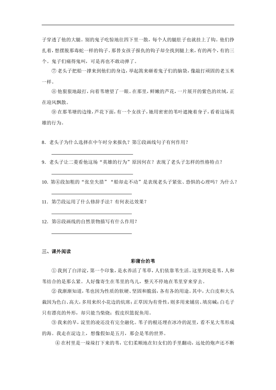 芦花荡-同步测试2-中_第3页