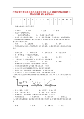 江苏省宿迁市沭阳县修远中学高中生物《4.3-群落的结构及演替1》同步练习题-新人教版必修3