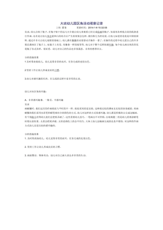 大班区角活动记录