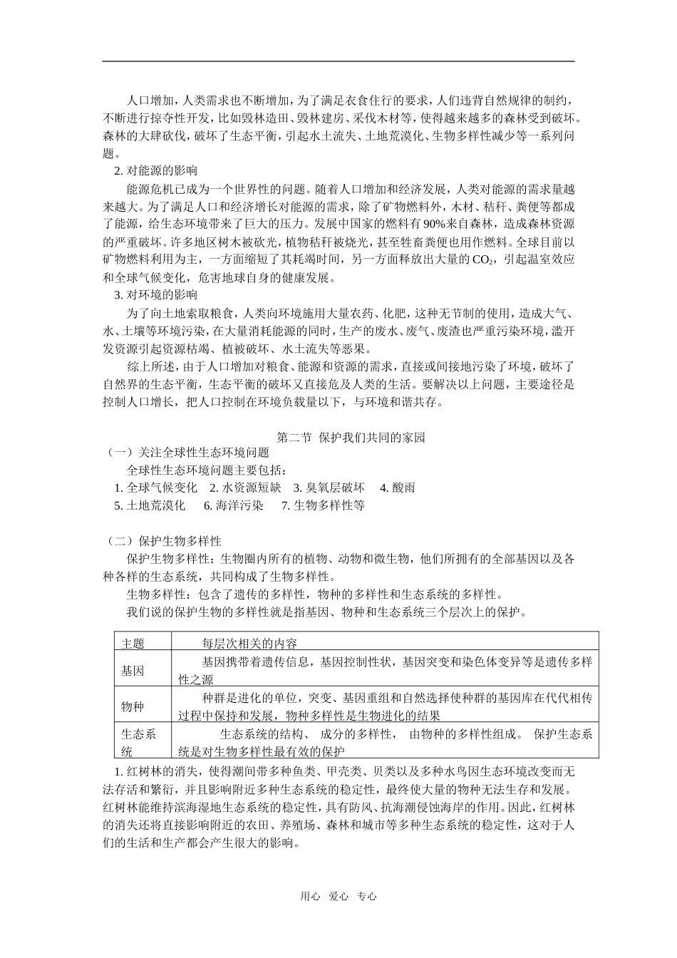 高一生物第六章--生态环境的保护人教实验版知识精讲_第2页