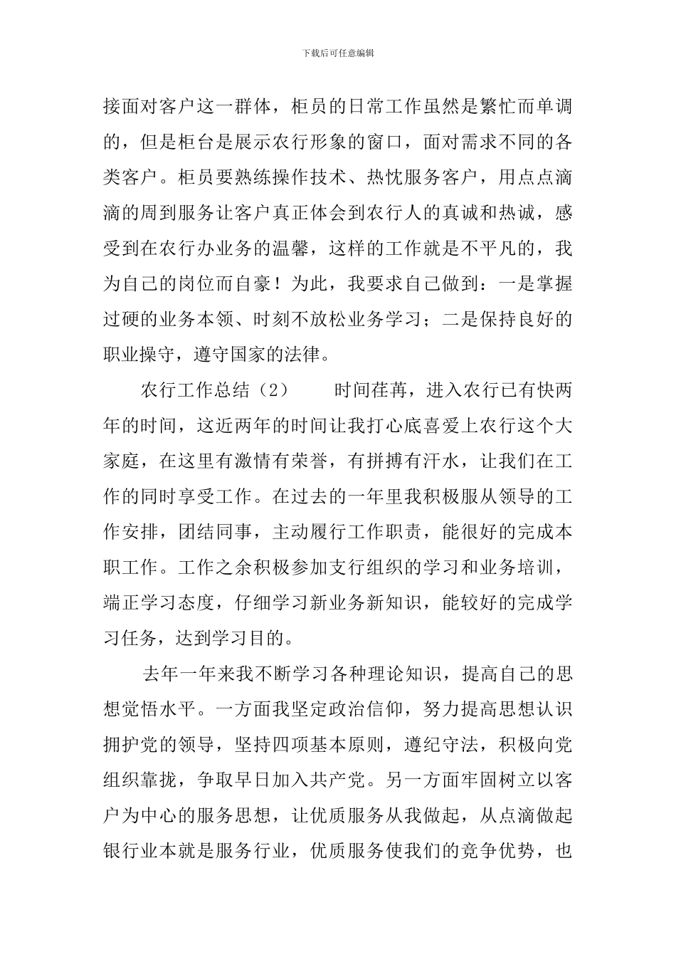 农行工作总结_第2页