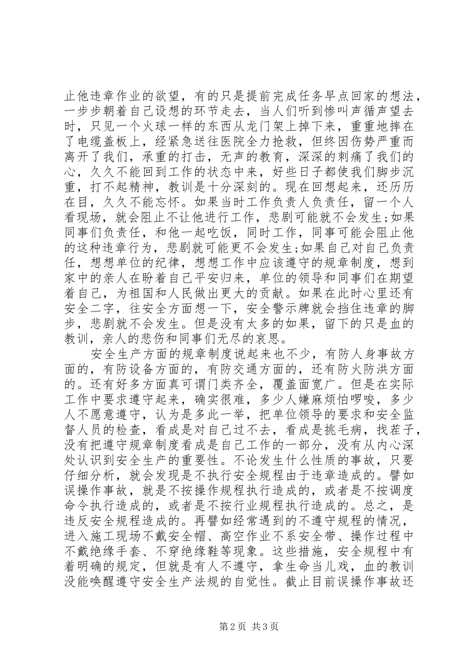 电力安全生产管理的演讲稿范文_第2页