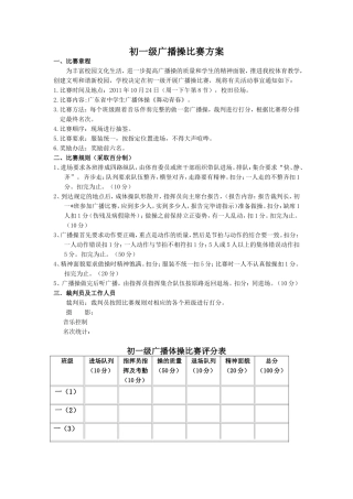 初一广播操比赛方案ٱ