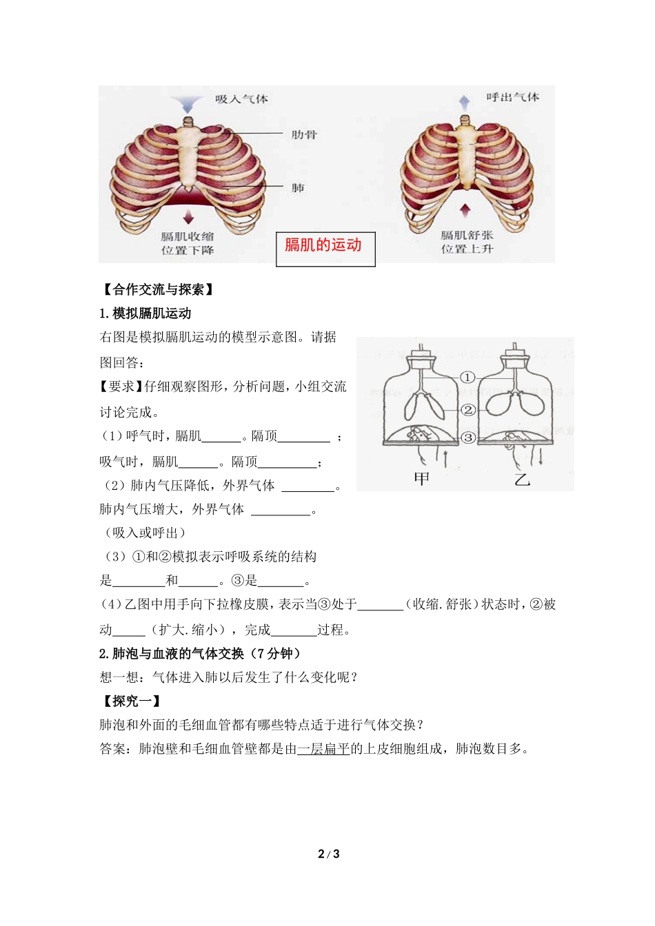 《发生在肺内的气体交换》导学案_第2页