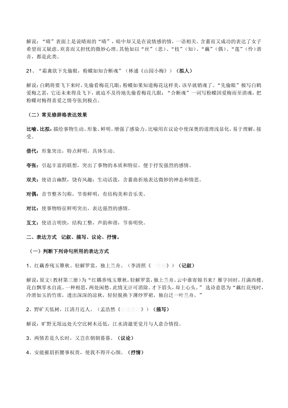 诗歌鉴赏精华版_第3页