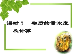 课时5：物质的量浓度及计算