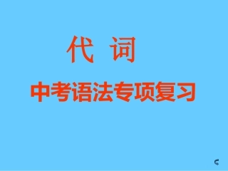 中考语法专项复习代词