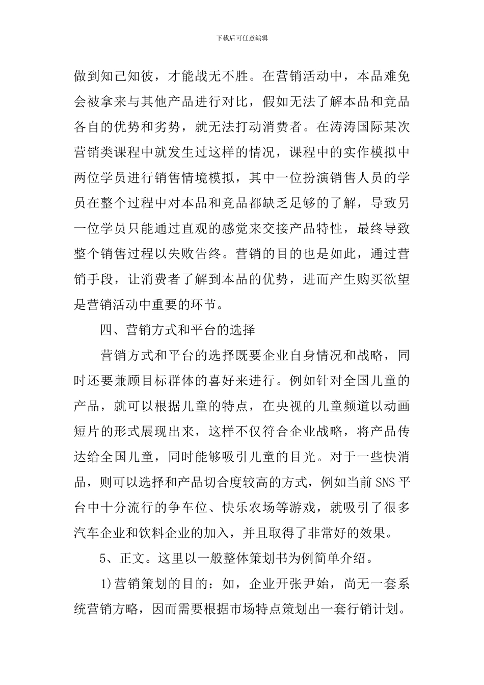 营销策划书模板样本_第2页