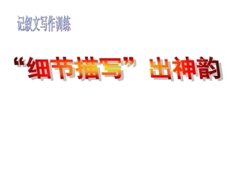 记叙文细节描写