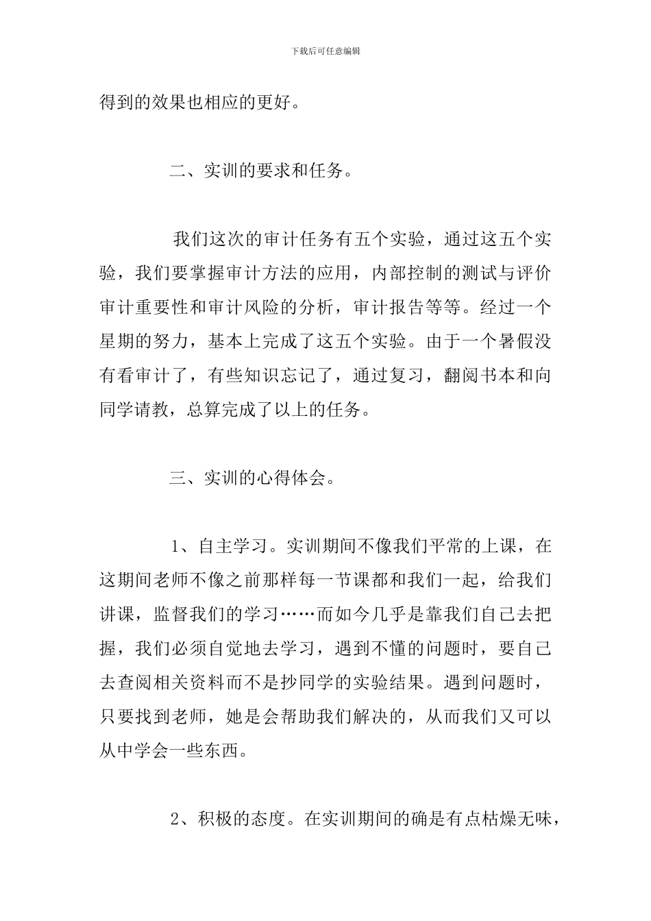 优秀5篇审计实训个人心得体会简短_第2页