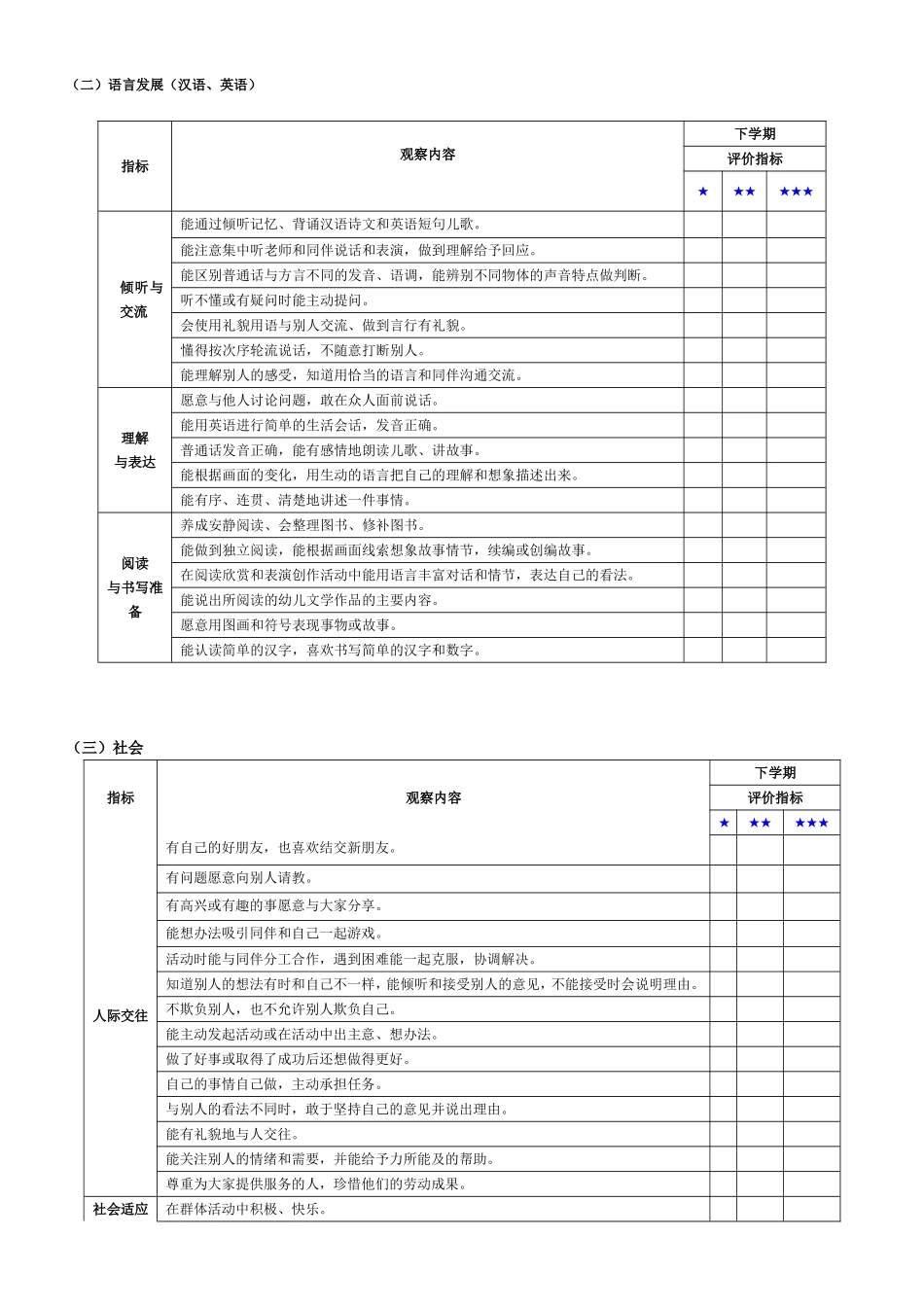 大班幼儿发展评价表（下学期）_第2页
