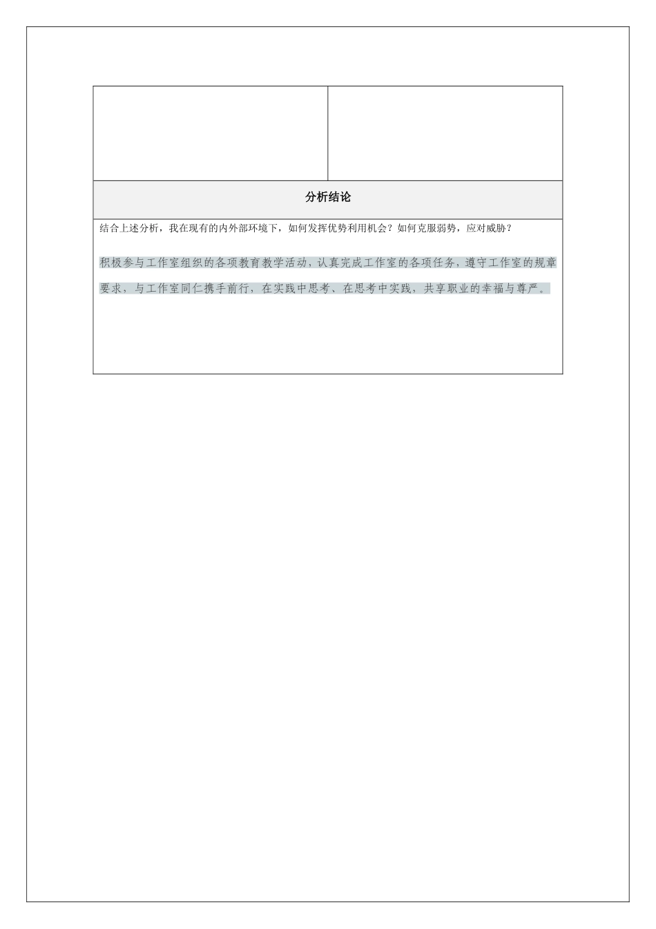 王晓燕个人自我诊断SWOT分析表_第2页