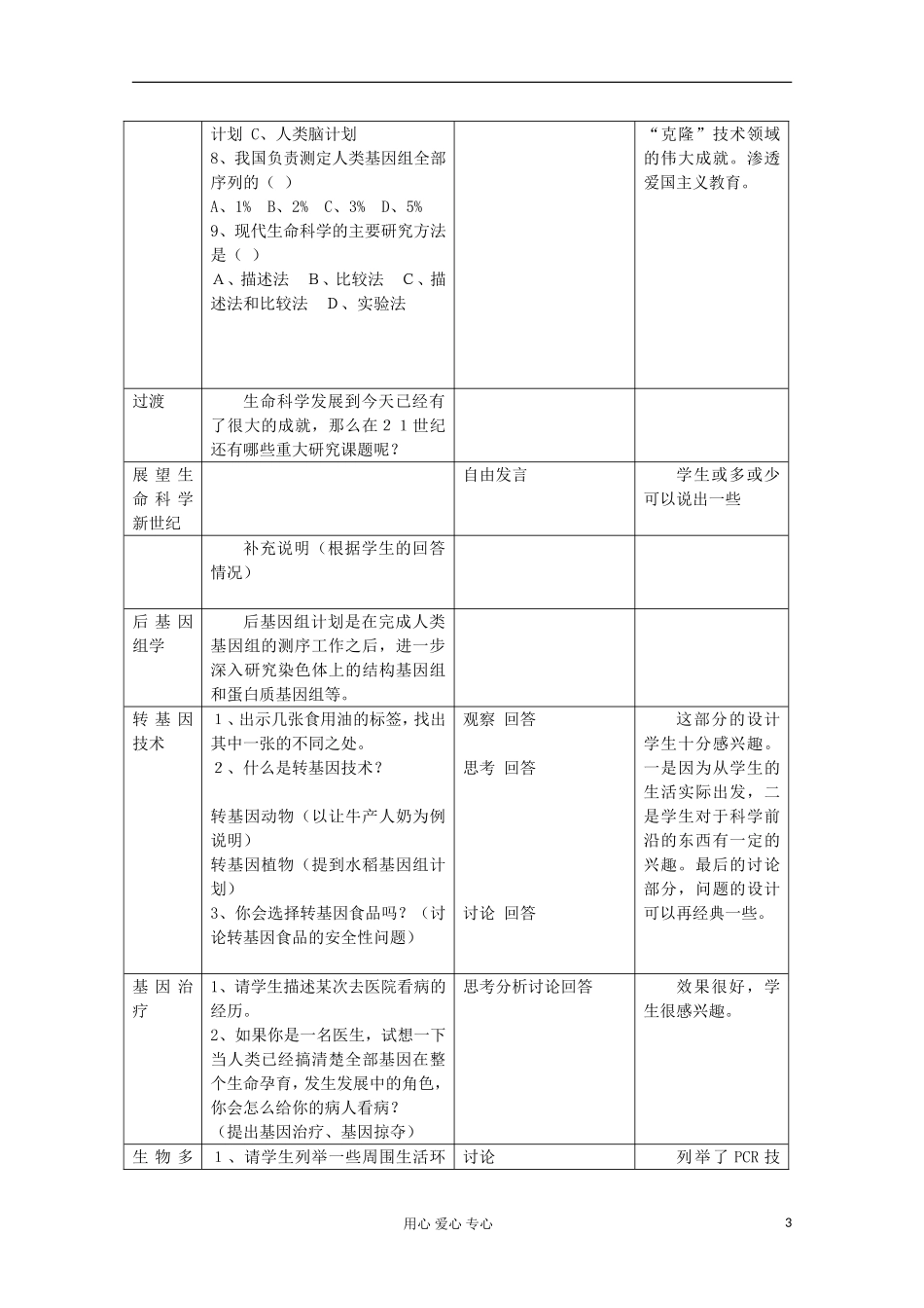 高中生物《走进生命科学的世纪》教案3-沪科版第一册_第3页