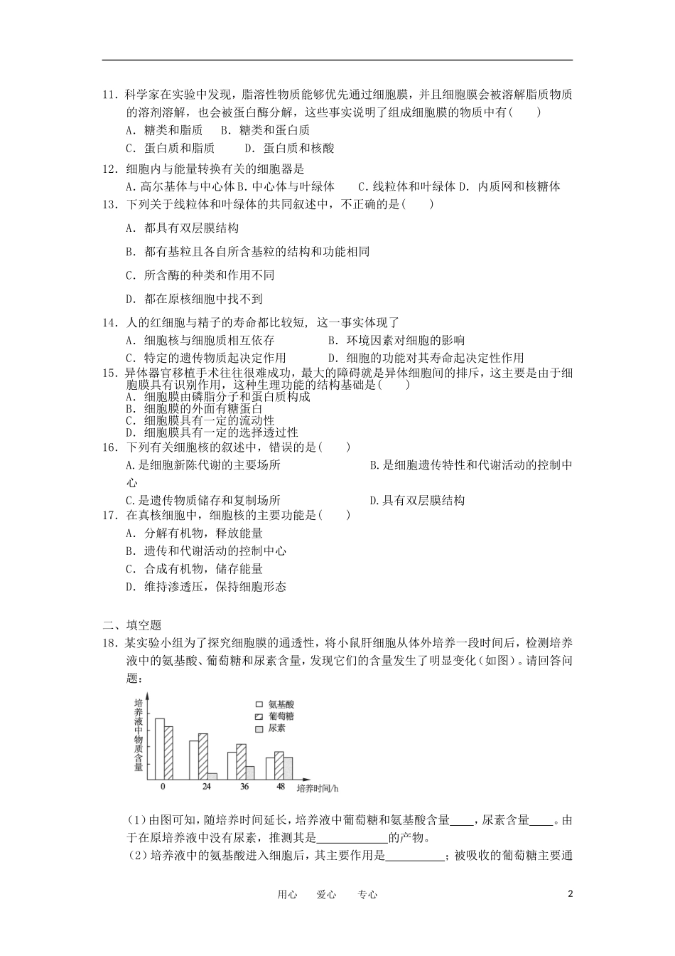 2012高一生物-3.2细胞的类型和结构5每课一练-苏教版必修1_第2页