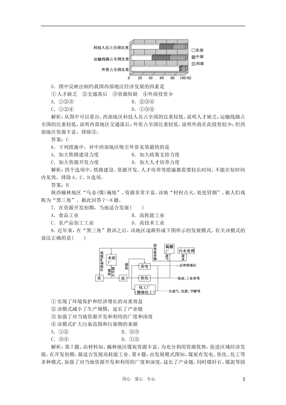 2012届高考地理一轮复习基础测试-3.9.2区域发展阶段与人类活动-新人教版_第2页