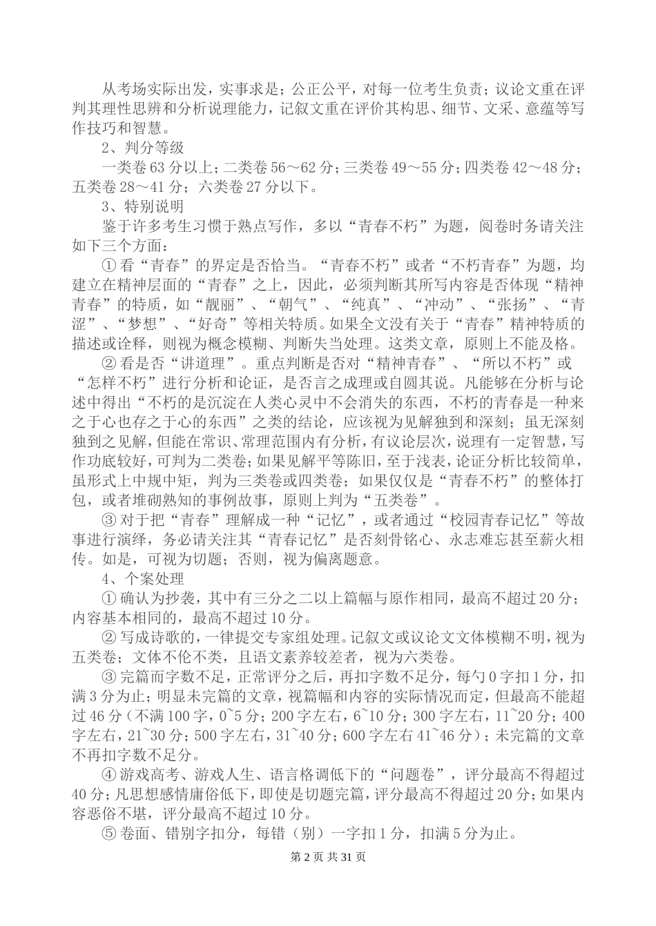 (网上集结)2014年江苏省高考作文阅卷评分细则及优秀作文选_第2页