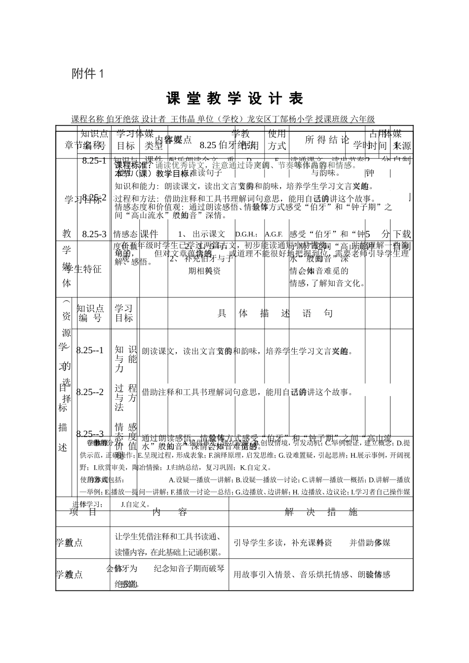 伯牙绝弦教学设计-(2)_第1页