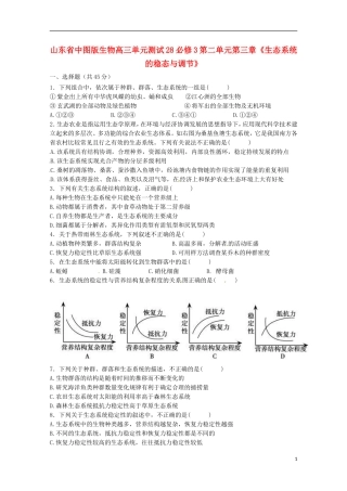 山东省2013届高考生物-第二单元第三章《生态系统的稳态与调节》单元测试28-中图版必修3