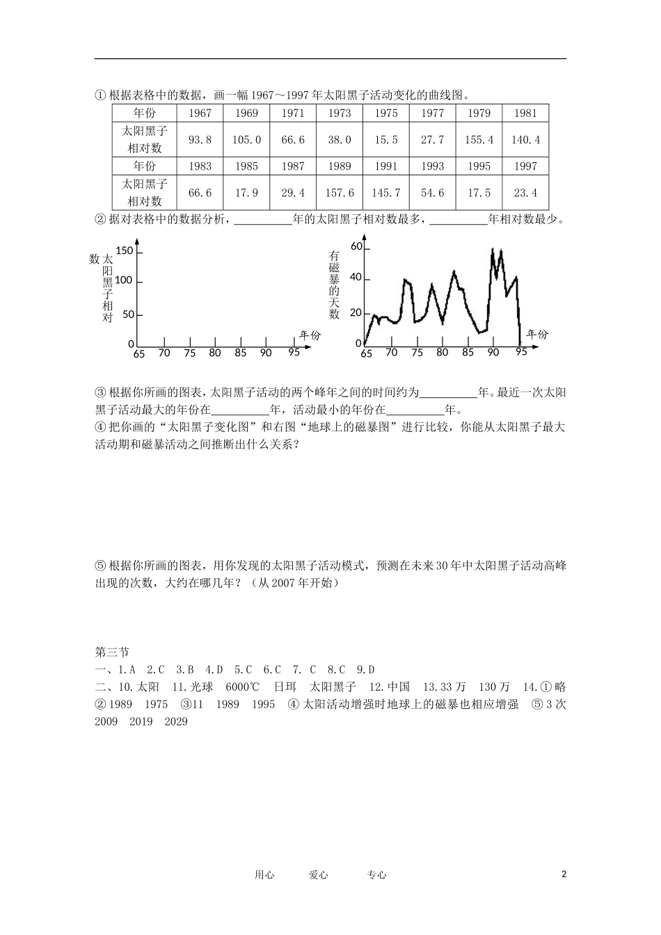七年级科学上册《最近的恒星——太阳》同步练习1-华东师大版_第2页