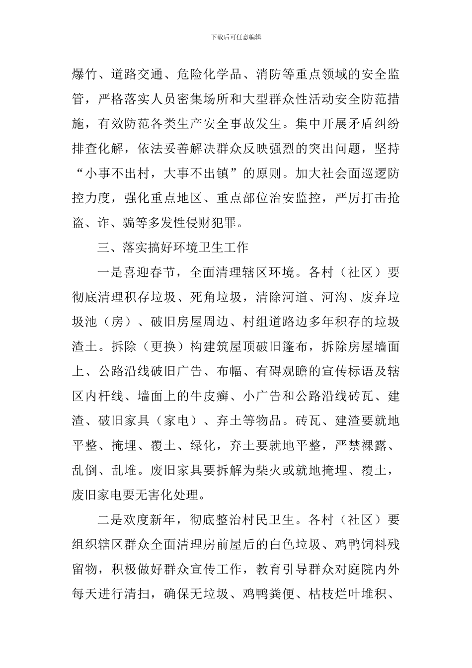 乡镇2024年春节期间重点工作方案_第3页