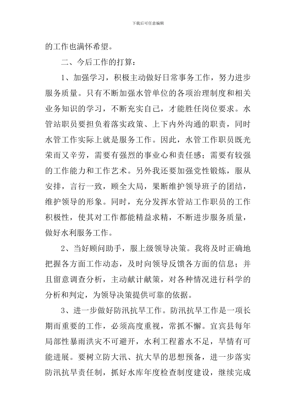 水利工程师个人述职报告_第3页