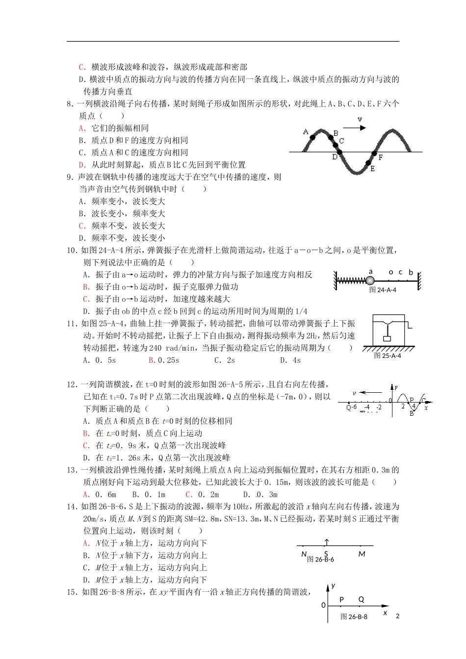 高中物理-总复习测试(2)-鲁科版选修3-4_第2页
