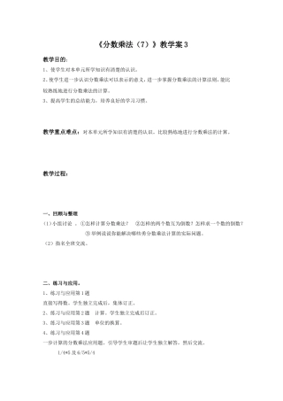 《分数乘法(7)》教学案3