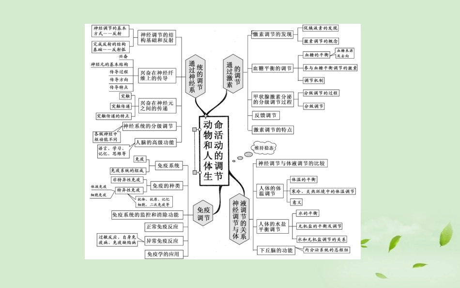 《师说》2013高考生物一轮复习-章末知识体系构建2课件-新人教版必修3_第2页