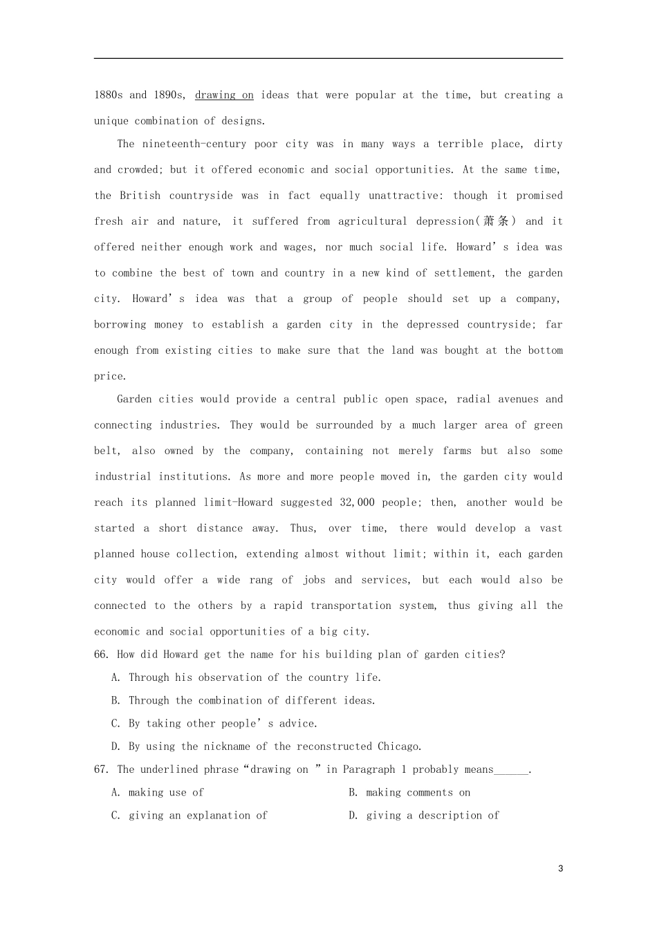 山东省胶州市2014高考英语文章阅读类训练(11)_第3页