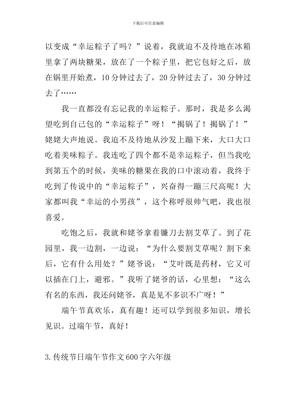 传统节日端午节作文600字六年级10篇_第3页