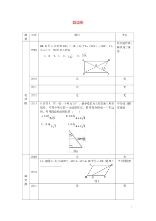 广东省深圳市2009-2013年中考数学真题归类分析-四边形