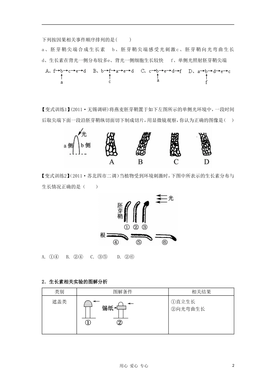 2012高三生物一轮复习-植物生长素的发现导学案-新人教版_第2页