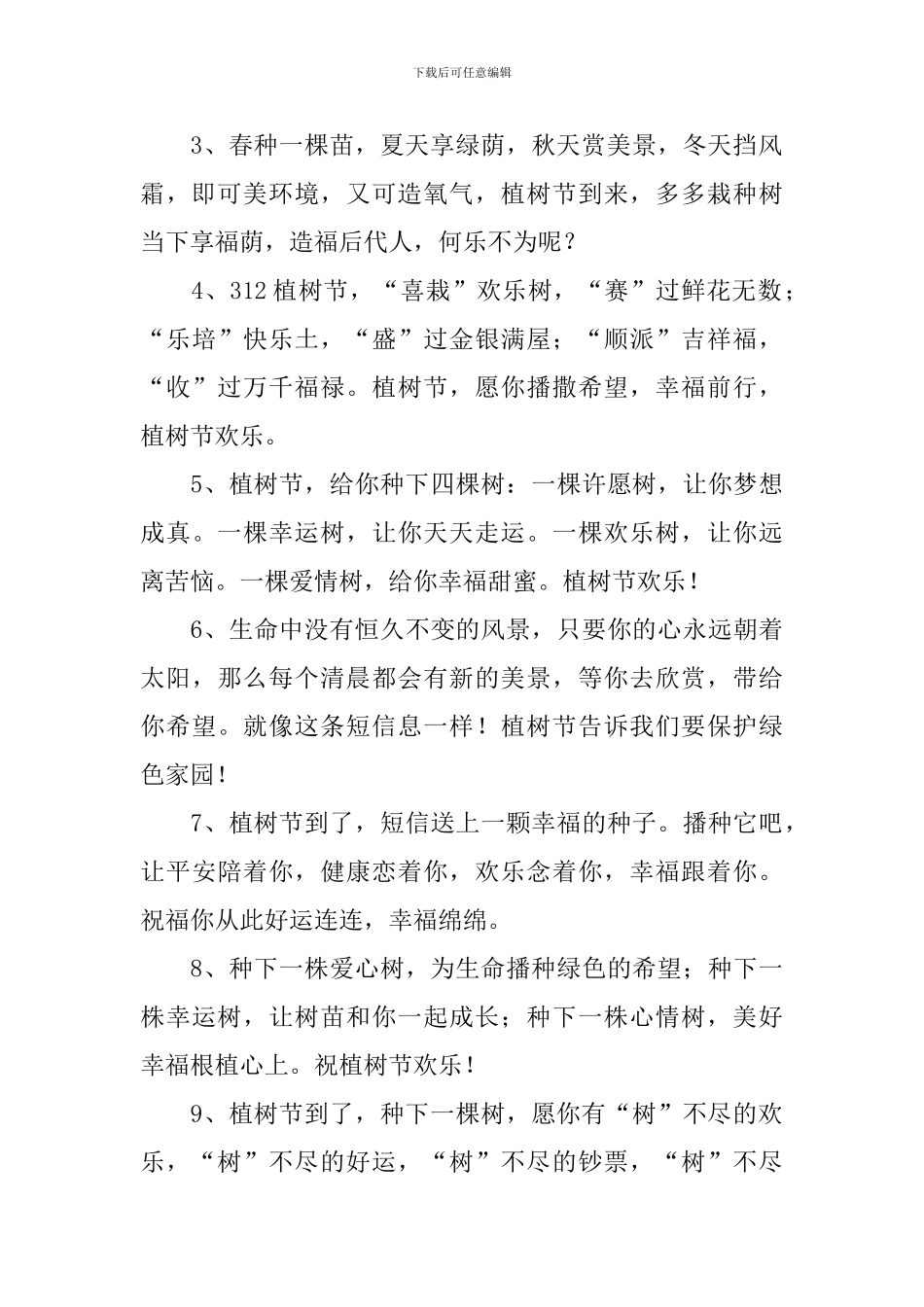 3月12日植树节经典宣传祝福词_第3页