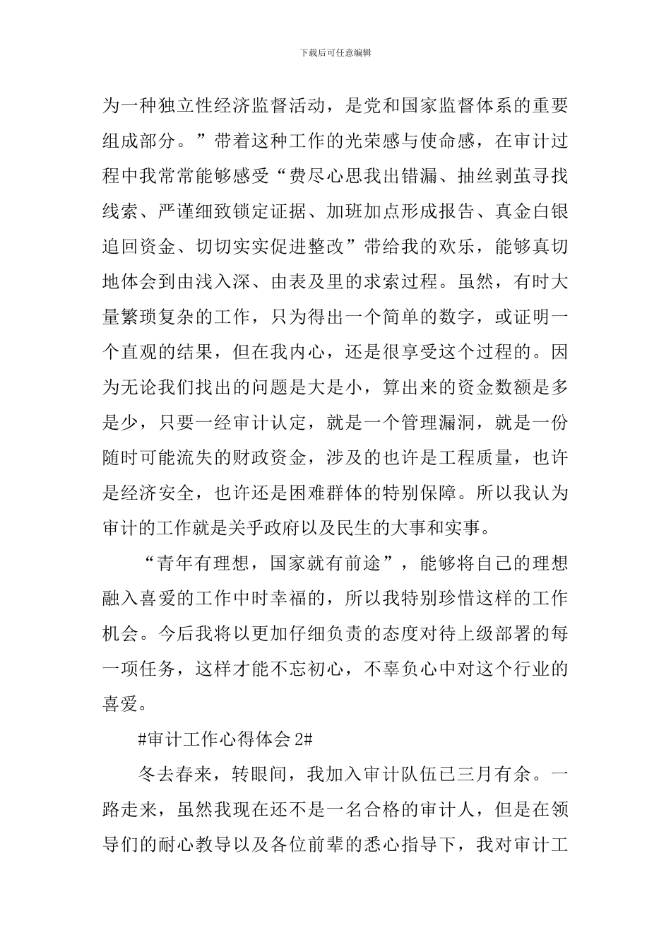 审计工作个人心得体会700字_第2页