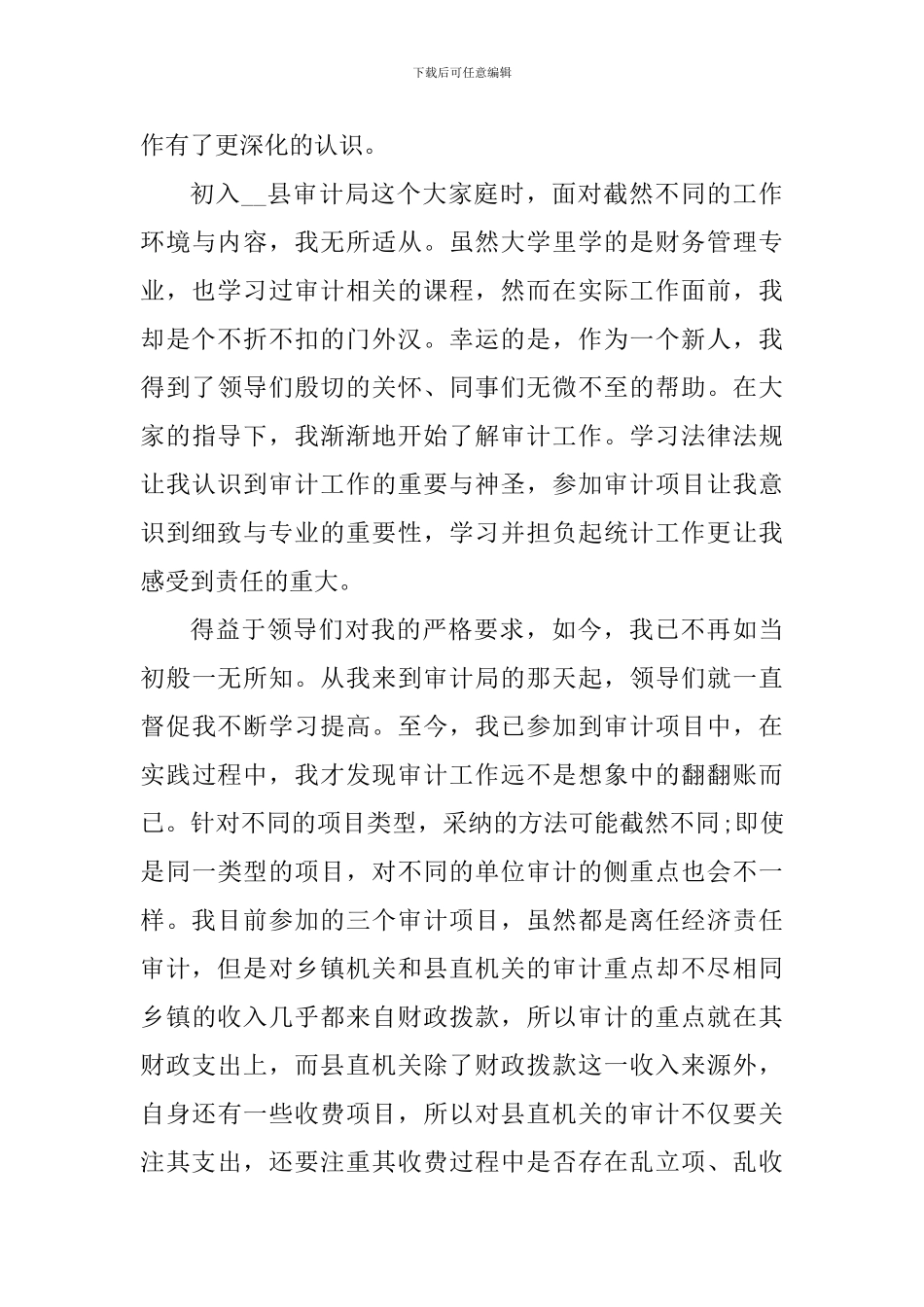 审计工作个人心得体会700字_第3页