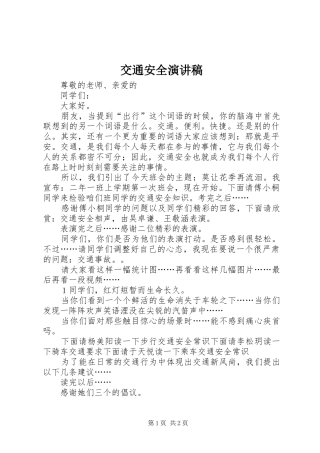 交通安全演讲(20)