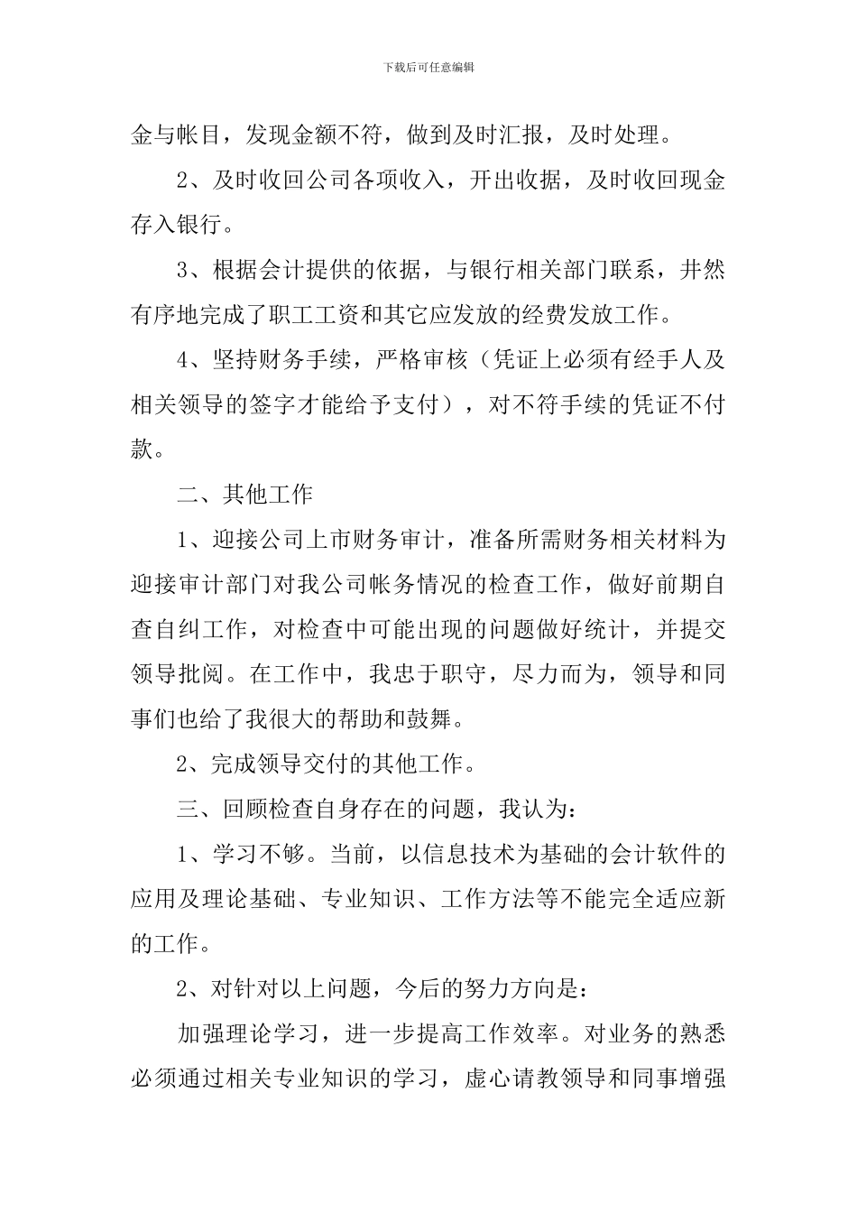 出纳个人工作总结范文参考_第2页