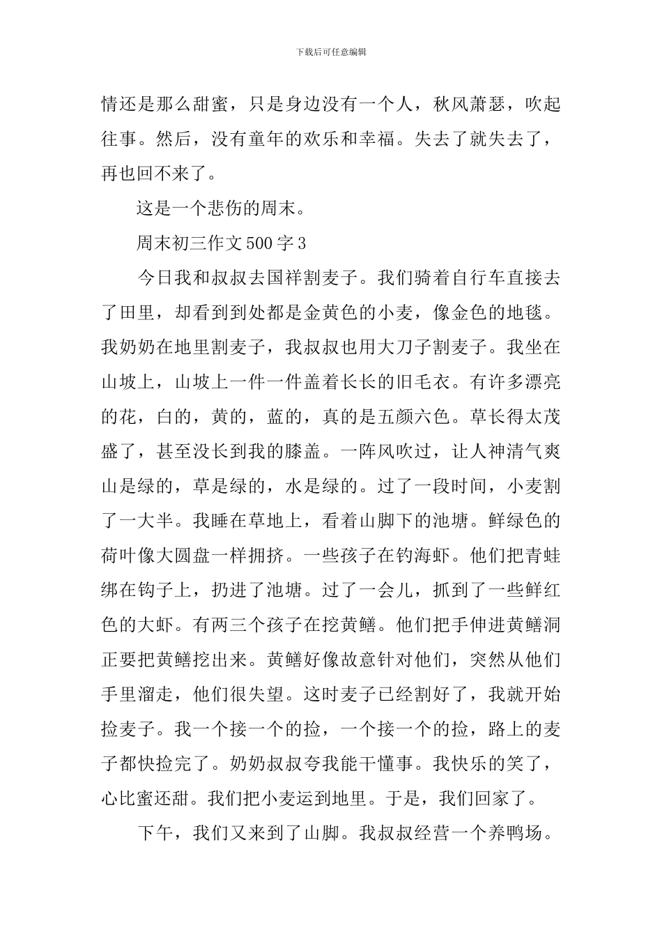 周末初三作文500字_第3页