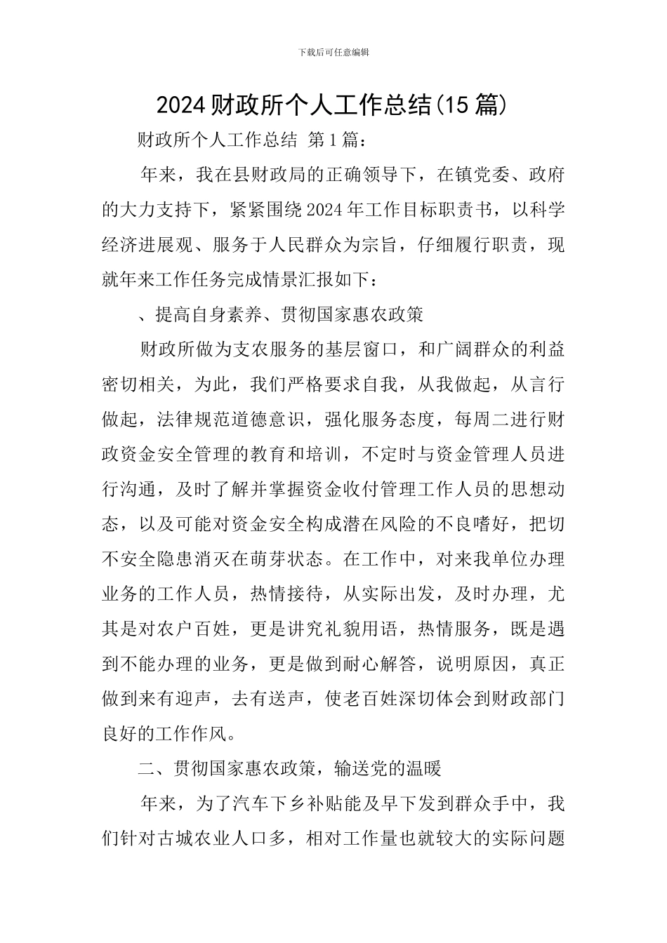 2024财政所个人工作总结_第1页