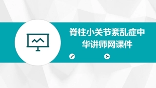 脊柱小关节紊乱症中华讲师网课件
