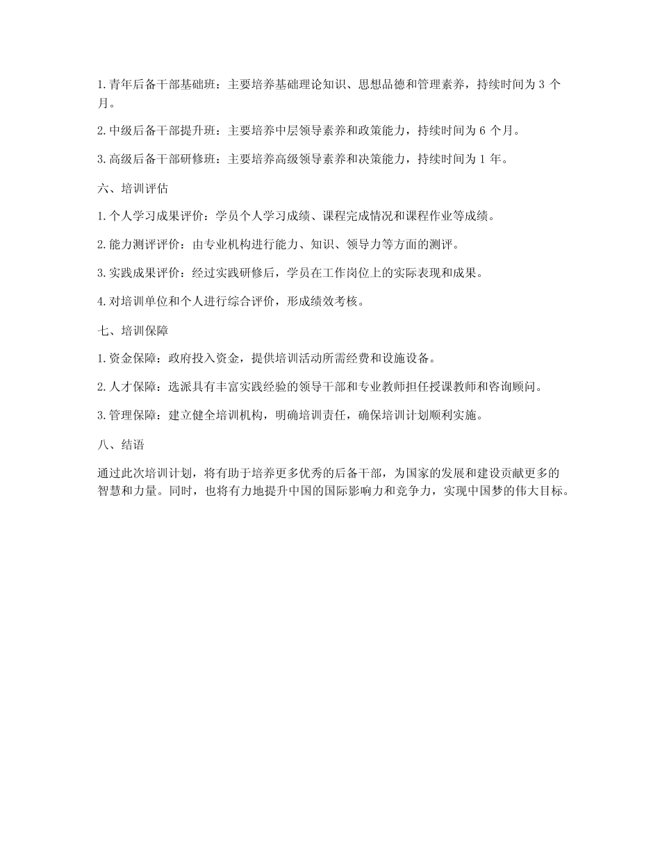 2024年后备干部培训计划_第2页