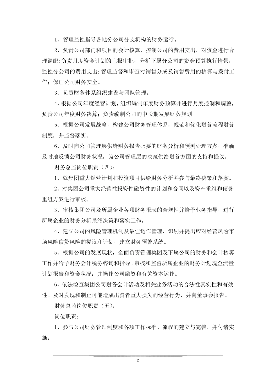 财务总监岗位职责 _第2页
