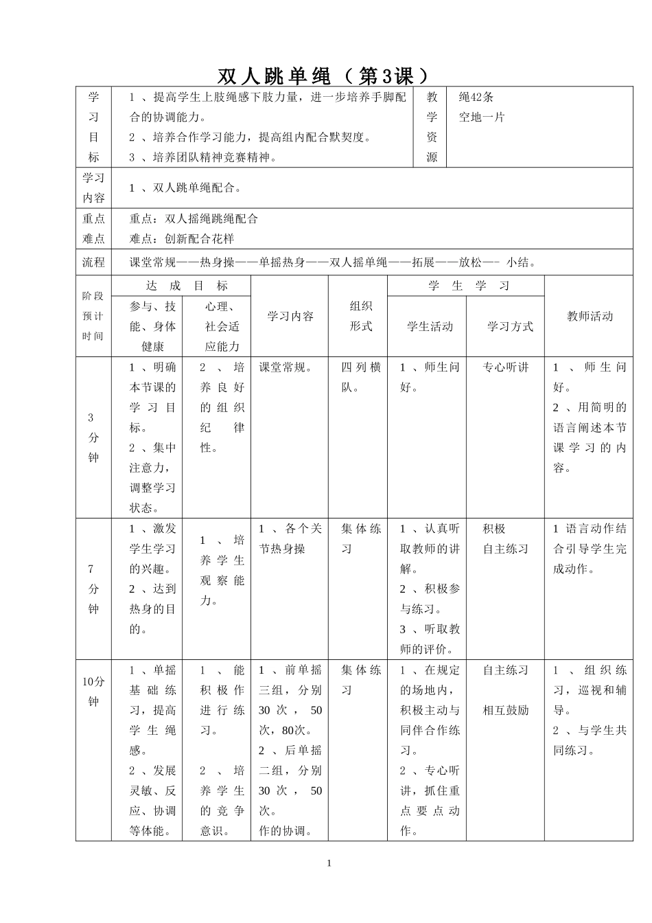 水平二两人一绳教学设计_第1页