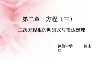 二次方程根的判别式及根与系数的关系22