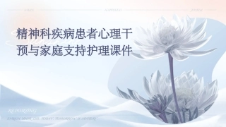 精神科疾病患者心理干预与家庭支持护理课件