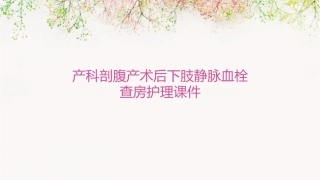 产科剖腹产术后下肢静脉血栓查房护理课件1