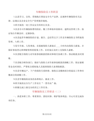 车辆保险员工作职责(2) 