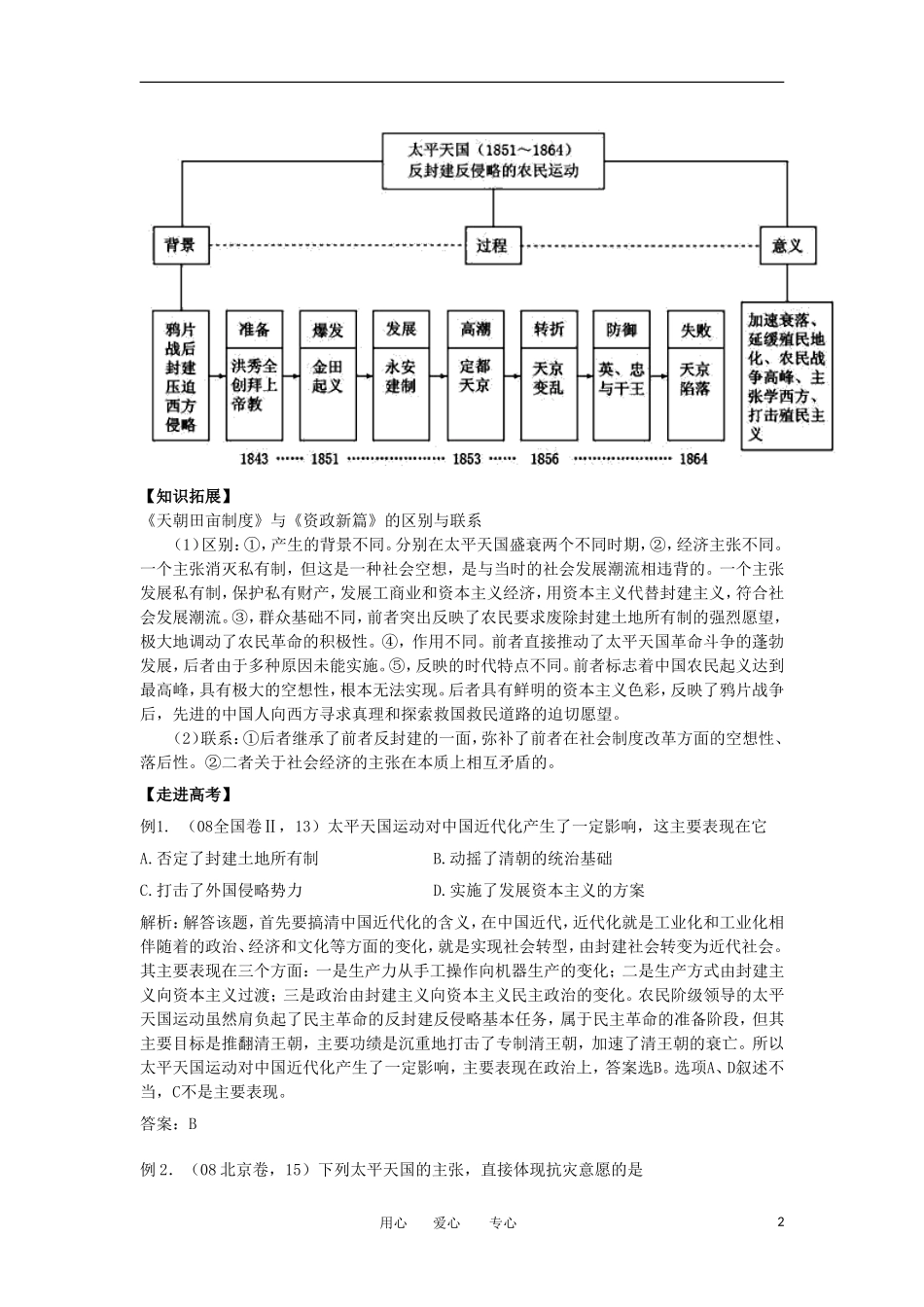 2012高中历史-4.2-太平天国运动-学案-岳麓版必修1_第2页