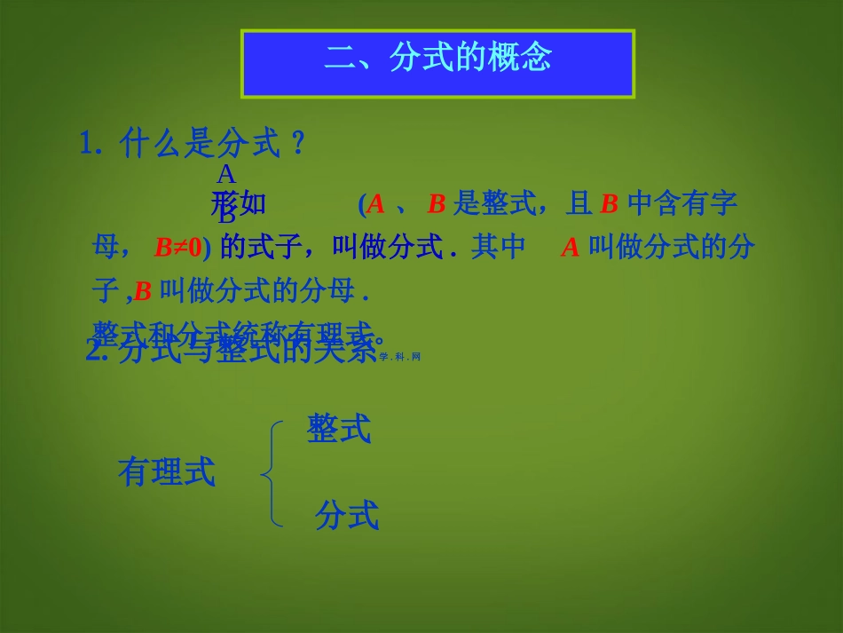 甘肃省白银市会宁县新添回民中学八年级数学下册《分式的概念》课件-北师大版_第3页