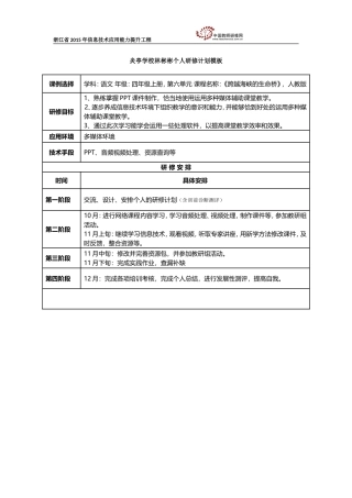 炎亭学校林彬彬个人研修计划模板